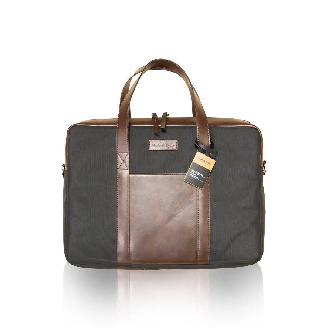 Smith & Blake NAPLES Laptop Bag Black and Brown