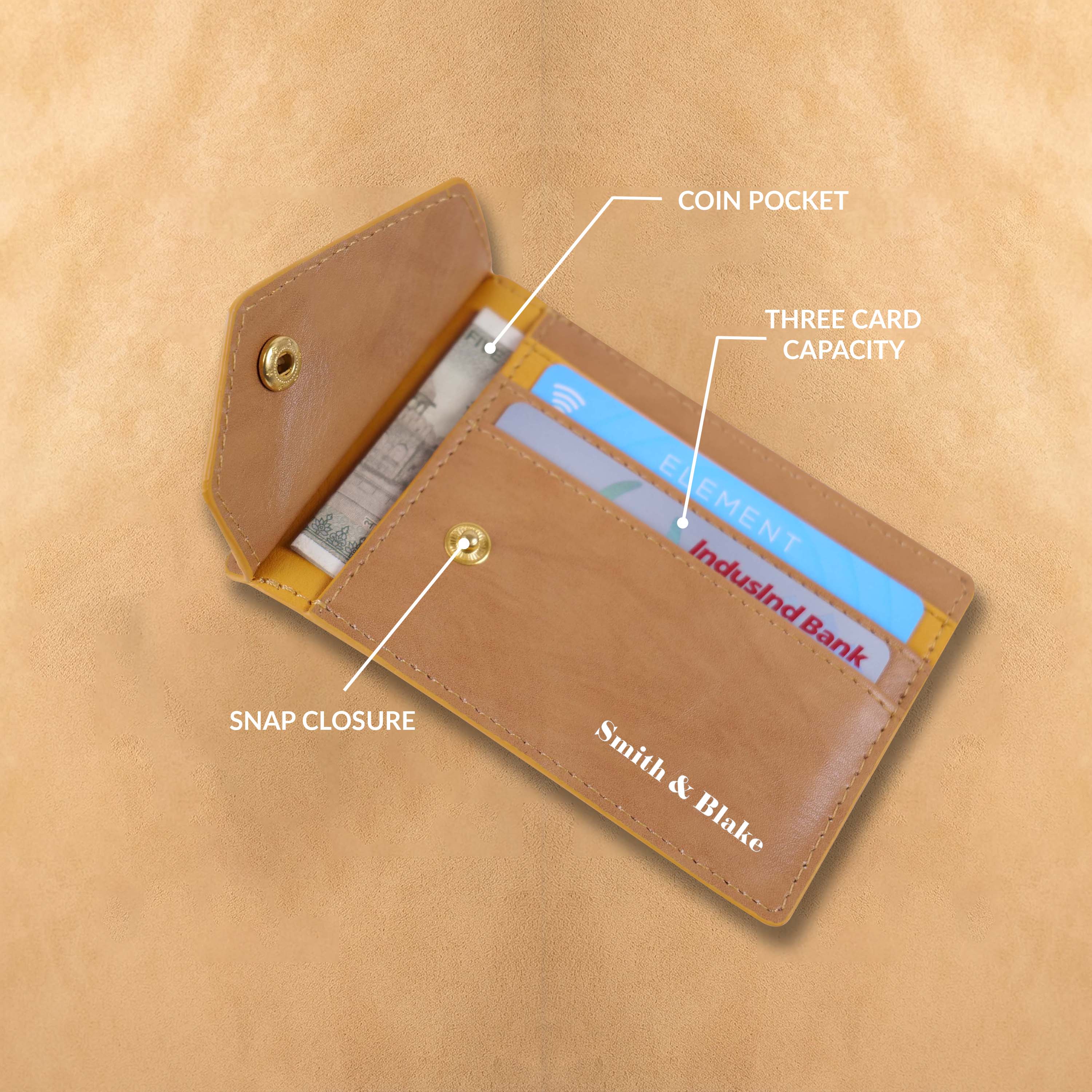 Smith & Blake PROSPERO Card Holder Wallet Beige
