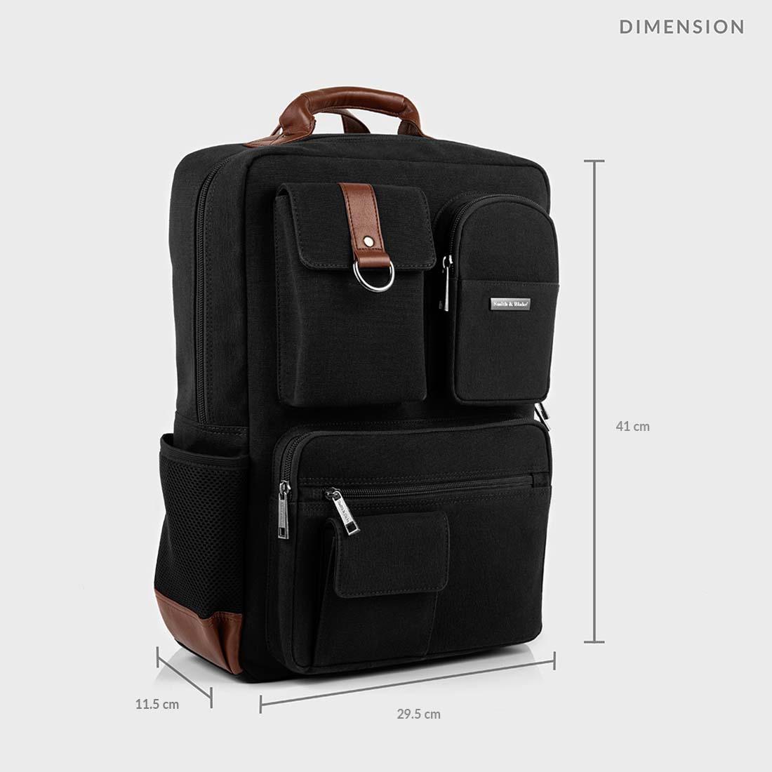 Smith & Blake ELLIOT Laptop Backpack Black