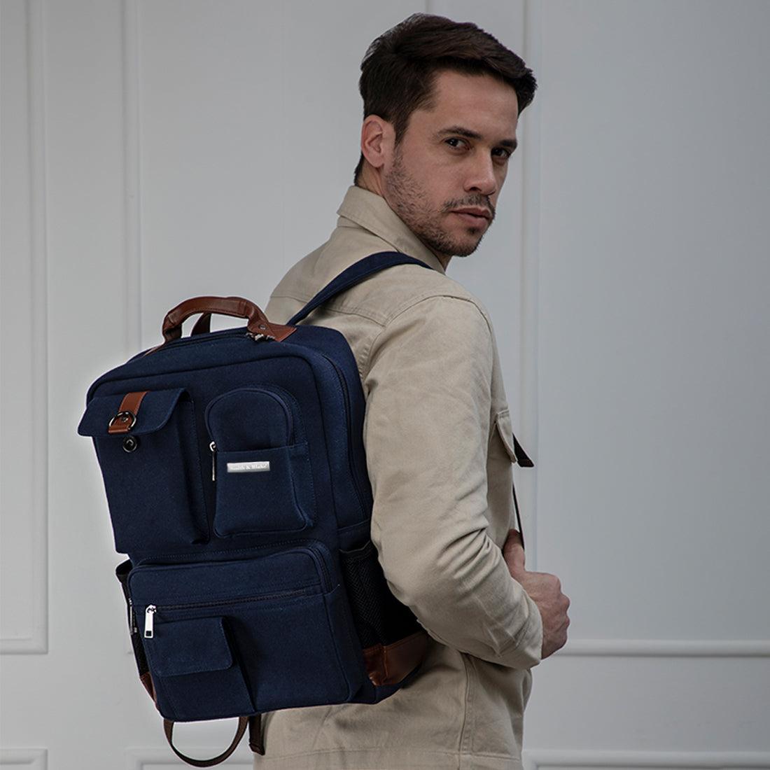 Smith & Blake ELLIOT Laptop Backpack Blue