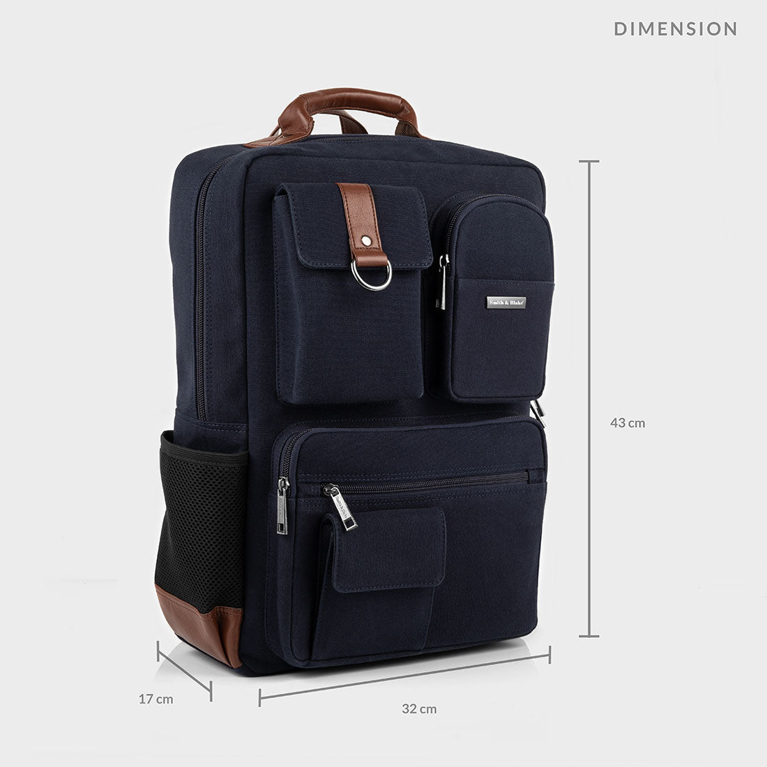 Smith & Blake ELLIOT Laptop Backpack Blue