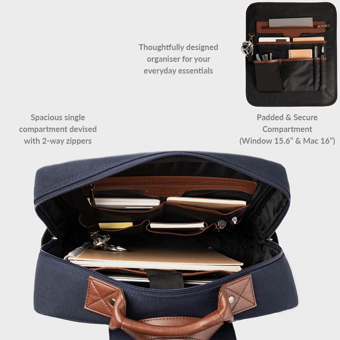 Smith & Blake ELLIOT Laptop Backpack Blue