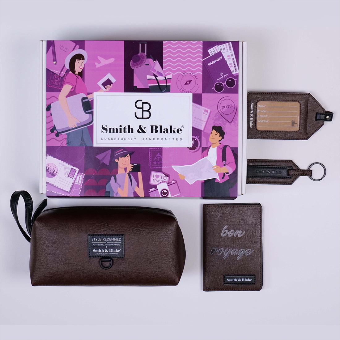Smith & Blake HAPPY TRAVELS GIFT SET Brown