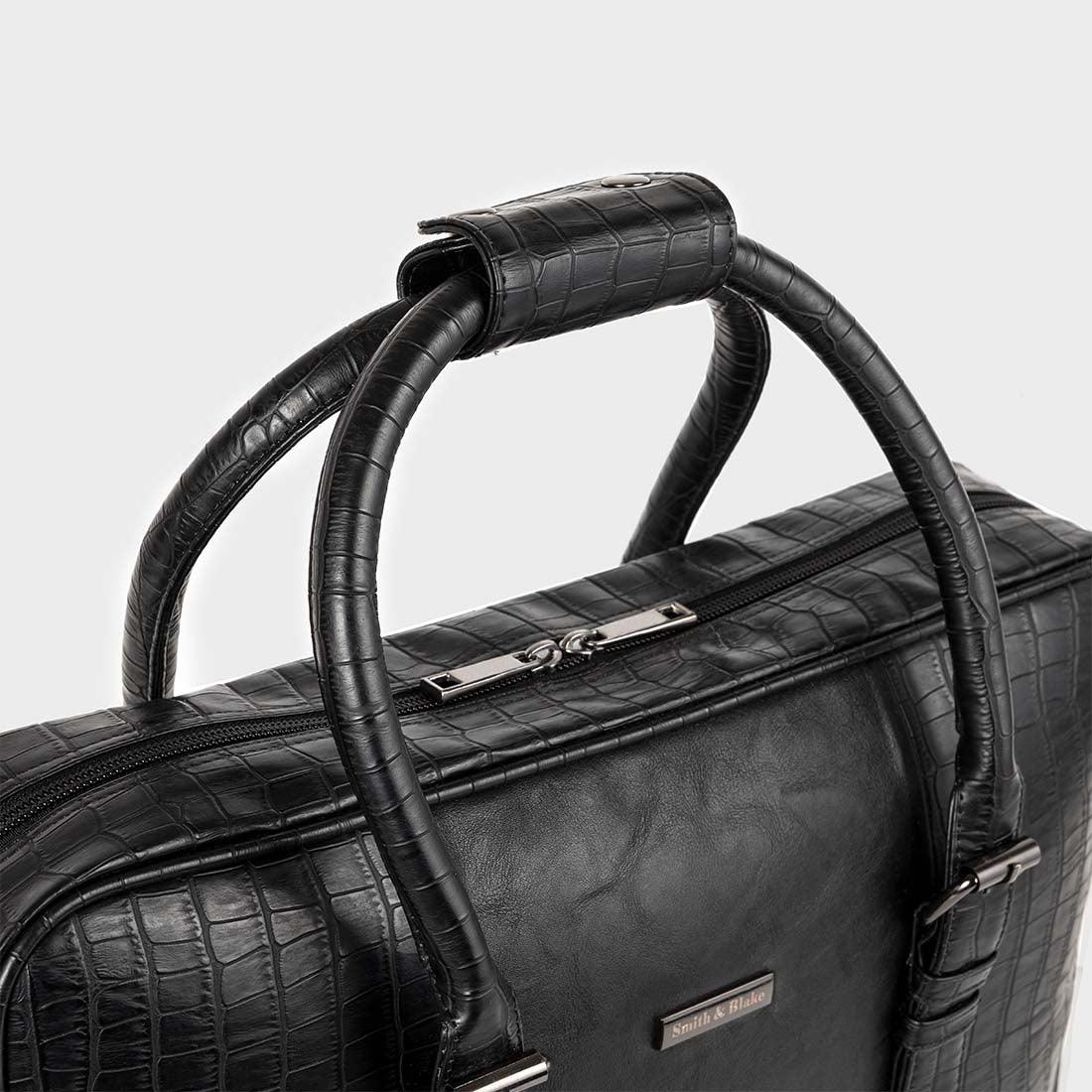 Alligator Leather Briefcase Laptop Business Messenger Bag for Men